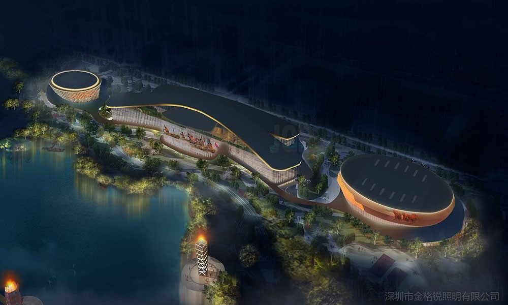 甘肅靖遠(yuǎn)七館一中心夜景提升照明設(shè)計(jì)